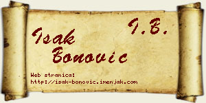 Isak Bonović vizit kartica